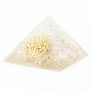 Orgonite Piramide Seleniet - Sri Yantra - (70 mm)