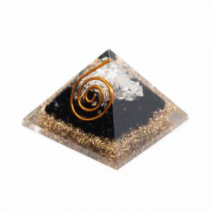 Orgonite Piramide Mini Zwarte Toermalijn & Bergkristal (25 mm)