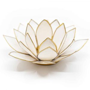 Lotus Sfeerlicht Wit Goudrand