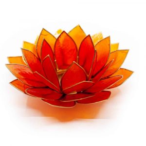 Lotus Sfeerlicht Oranje Goudrand - Deluxe