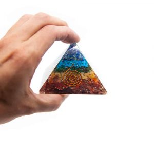 Orgonite Piramide 7 Chakra - Koperen Spiraal - (70 mm)