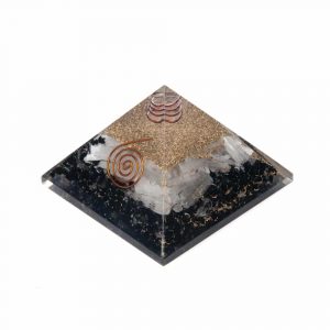 Orgonite Piramide Zwarte Toermalijn/ Seleniet (70 mm)