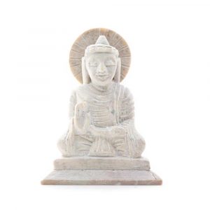 Boeddha Beeld Steen - Antieke Finish - Teaching (10 cm)