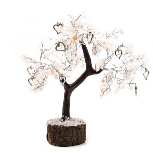 Edelsteenboom Rozenkwarts met Harten - Liefde - (22 cm)