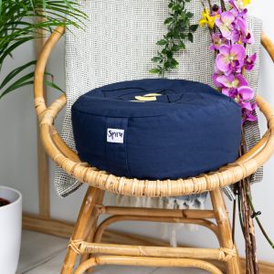 Spiru Meditatiekussen Katoen Indigo – 6e Chakra Ajña – 36 x 15 cm