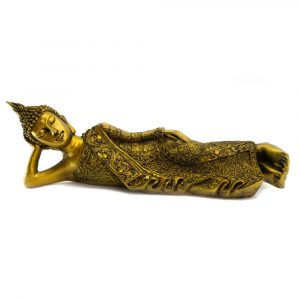 Thaise Boeddha Beeld Liggend Polyresin Goudkleurig - 35 x 8 cm