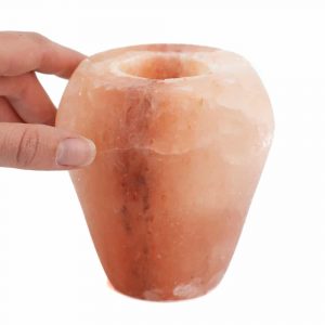 Zoutsteen Waxinelichthouder Oranje Appel ca. 12 cm