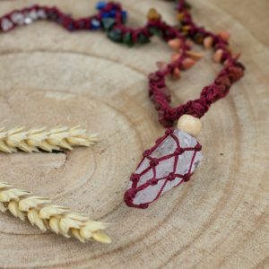 Ruwe Edelsteen Hanger Bergkristal met Chakra Ketting
