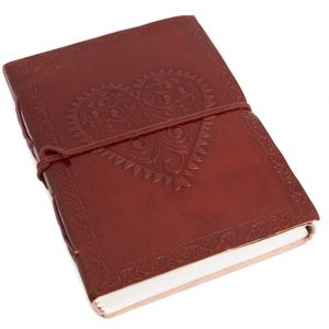 Spiritueel Notitieboekje Leer Hart (17,5 x 13 cm) - Handgemaakt
