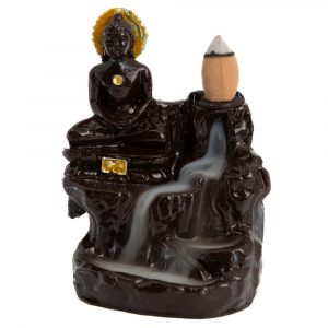 Backflow Wierook Houder Mediterende Boeddha (10 cm) inclusief Kegels