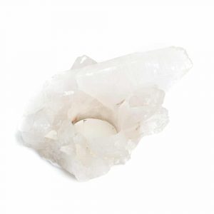 Waxinelichthouder Edelsteen Bergkristal Cluster (ca. 400 gram)