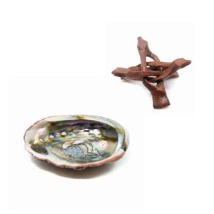 Abalone Schelp met Houten Cobra Statief - Bundel