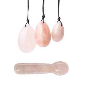Edelstenen Rozenkwarts Yoni Set voor Zelf Liefde - Bundel
