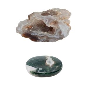 Ruwe Agaat Geode & Mosagaat Zaksteen Set - Bundel