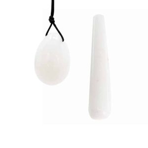 Witte Jade Yoni Ei & Wand Set - Bundel