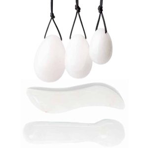 Luxe Witte Jade Yoni Set voor Zelfliefde - Bundel