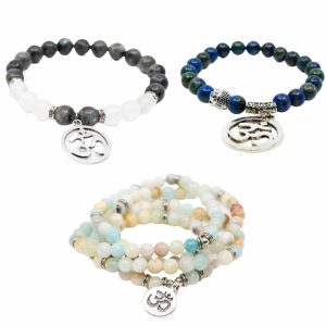 Edelstenen Armbanden met OHM Bedel Set - Bundel