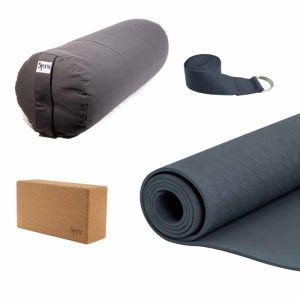 Yoga Starter Set Antraciet / Grijs - Bundel